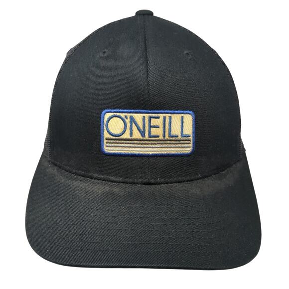 O'Neill Snapback Trucker Hat Black One Size Adjustable Embroidered Mesh Back - Picture 1 of 9